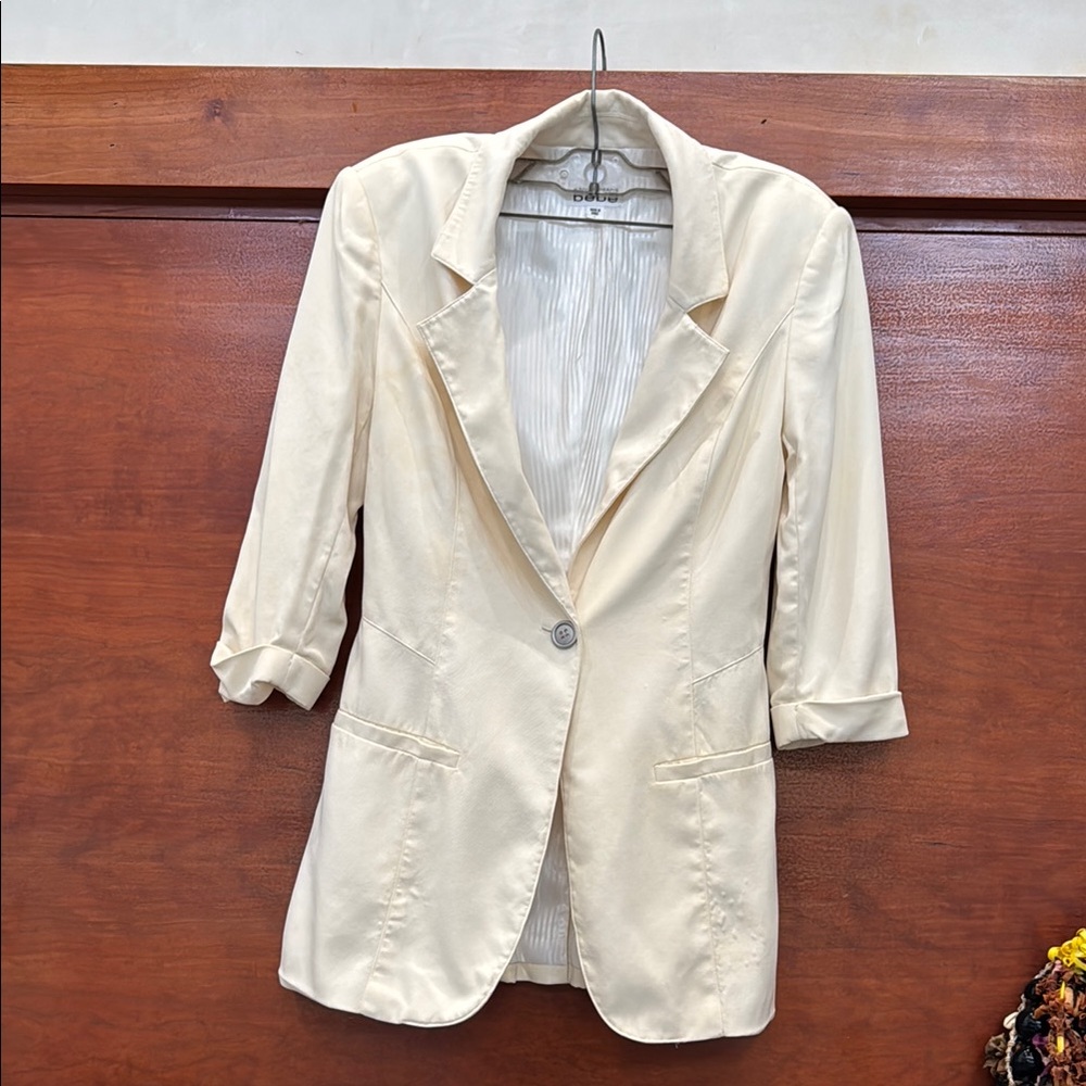 Cream Blazer by Bebe
